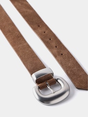 Mint Velvet Brown Suede Statement Buckle Belt - Image 2 of 4
