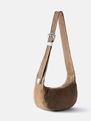 Mint Velvet Brown Frankie Whipstitch Suede Bag - Image 2 of 4