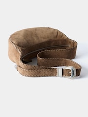 Mint Velvet Brown Frankie Whipstitch Suede Bag - Image 3 of 4