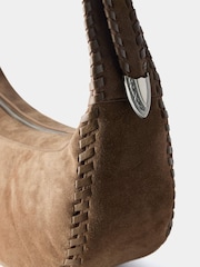 Mint Velvet Brown Frankie Whipstitch Suede Bag - Image 4 of 4