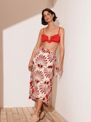 Mint Velvet Red Print Wrap Skirt - Image 1 of 7