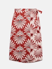 Mint Velvet Red Print Wrap Skirt - Image 5 of 7