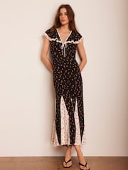 Mint Velvet Black Strawberry Print Maxi Dress - Image 1 of 7