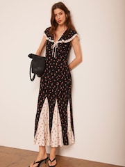 Mint Velvet Black Strawberry Print Maxi Dress - Image 3 of 7