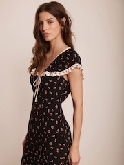 Mint Velvet Black Strawberry Print Maxi Dress - Image 5 of 7