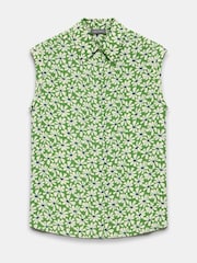 Mint Velvet Green Floral Print Longline Shirt - Image 6 of 8