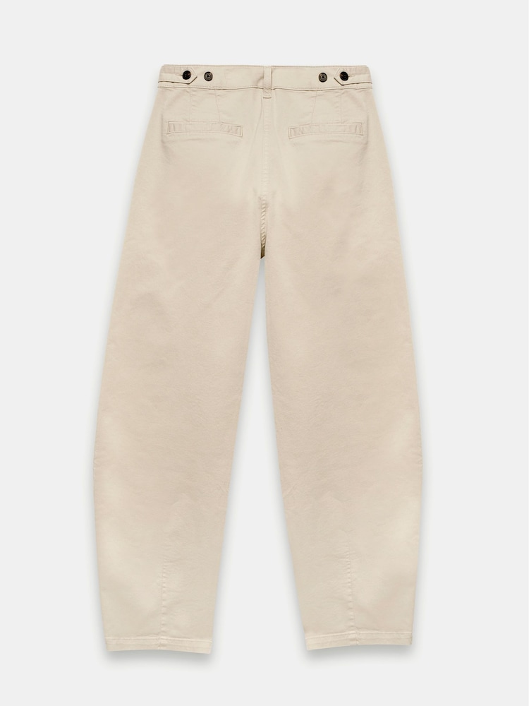 Mint Velvet Cream Barrel Leg Chino Trousers - Image 7 of 8