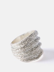 Mint Velvet Silver Tone Hammered Ring - Image 3 of 4