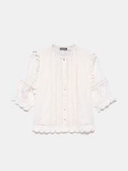 Mint Velvet White Ruffle Trim 100% Cotton Top - Image 6 of 8