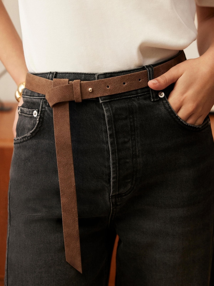 Mint Velvet Brown Suede Tie Belt - Image 4 of 4