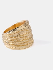 Mint Velvet Gold Tone Hammered Ring - Image 3 of 5