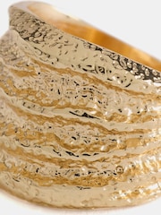 Mint Velvet Gold Tone Hammered Ring - Image 4 of 5