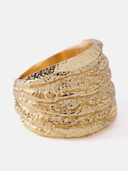 Mint Velvet Gold Tone Hammered Ring - Image 5 of 5