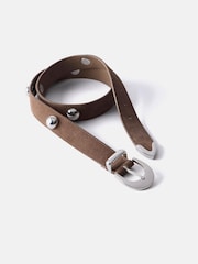 Mint Velvet Brown Leather Studded Belt - Image 4 of 5