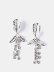 Mint Velvet Silver Tone Statement Floral Earrings - Image 3 of 5