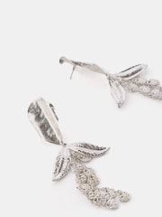 Mint Velvet Silver Tone Statement Floral Earrings - Image 4 of 5