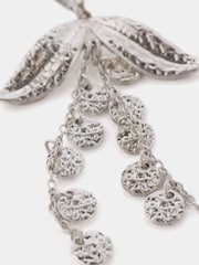 Mint Velvet Silver Tone Statement Floral Earrings - Image 5 of 5