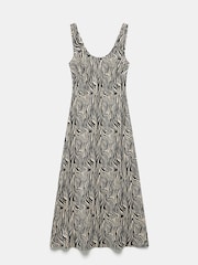 Mint Velvet Black Animal Print Satin Slip Dress - Image 6 of 8