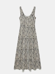 Mint Velvet Black Animal Print Satin Slip Dress - Image 7 of 8