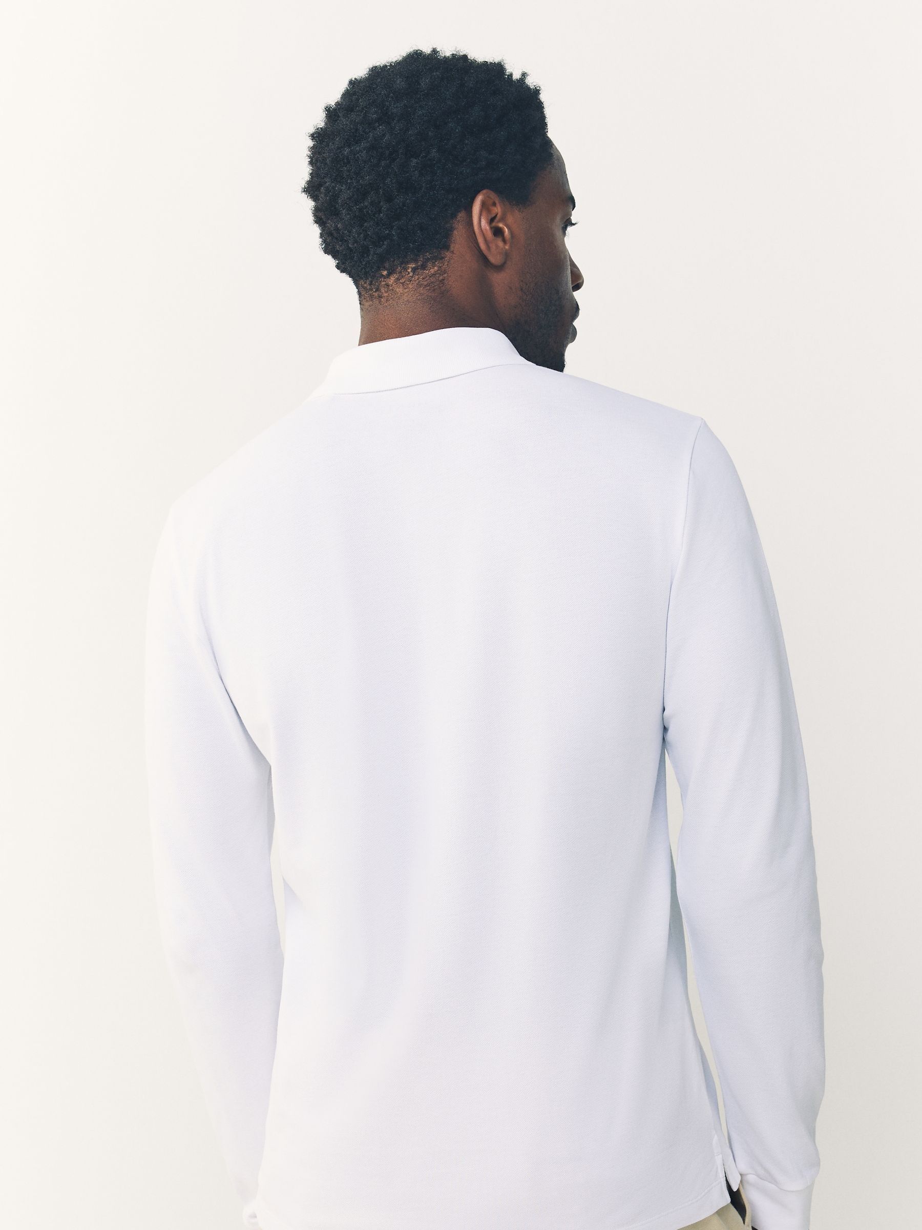 Buy White Slim Fit Long Sleeve Pique Polo Shirt from Next USA