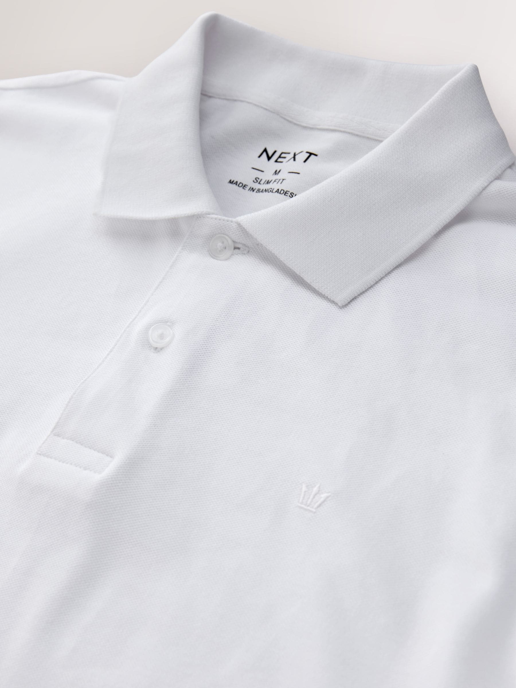 Buy White Slim Fit Long Sleeve Pique Polo Shirt from Next USA