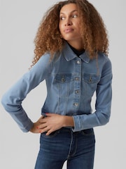 VERO MODA Blue Slim Fit Denim Jacket - Image 1 of 3