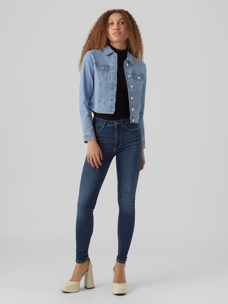VERO MODA Blue Slim Fit Denim Jacket - Image 2 of 3