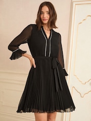 Love & Roses Black Petite Trim Detail Mini Dress - Image 3 of 4