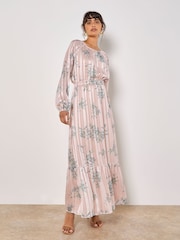 Apricot Natural Floral Print Maxi Dress - Image 1 of 5