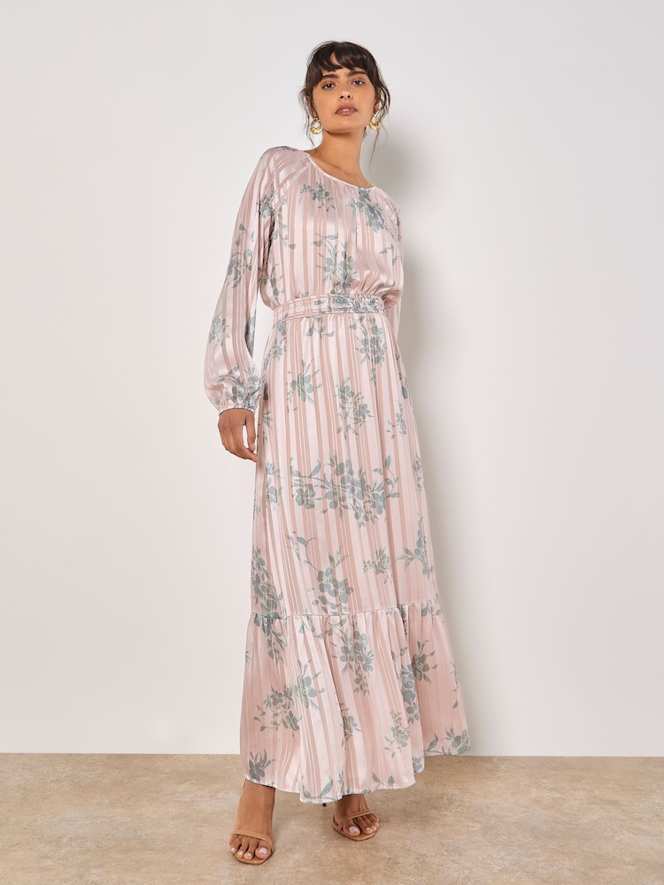 Apricot Natural Floral Print Maxi Dress - Image 1 of 5