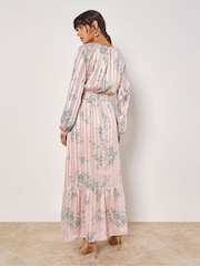 Apricot Natural Floral Print Maxi Dress - Image 4 of 5