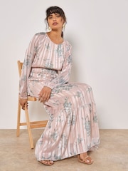Apricot Natural Floral Print Maxi Dress - Image 5 of 5