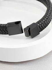 Treat Republic Mens Personalised Braided Leather Bracelet - Image 4 of 5