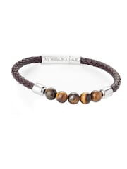 Treat Republic Mens Personalised Woven Tiger's Eye Print Bracelet - Image 2 of 5