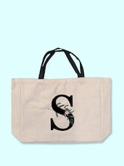 Treat Republic Personalised Floral Print Initial Tote Bag - Image 1 of 3
