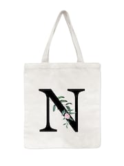 Treat Republic Personalised Floral Initial Tote White Bag - Image 2 of 3
