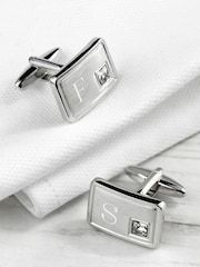 Treat Republic Personalised Brushed Cufflinks with Crystal - Image 5 of 5