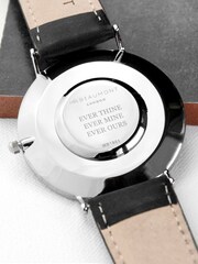 Treat Republic Mens Personalised Leather Watch with White Face - Image 4 of 5