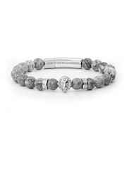 Treat Republic Mens Personalised Lion Print Jasper Stone Bracelet - Image 5 of 5