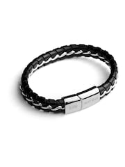 Treat Republic Mens Personalised Metal Detailed Leather Bracelet - Image 5 of 5