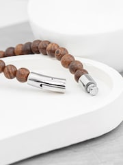 Treat Republic Mens Personalised Wooden Buddha Bracelet - Image 4 of 5
