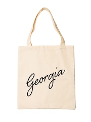 Treat Republic Personalised Name 100% Linen Tote Bag - Image 2 of 2