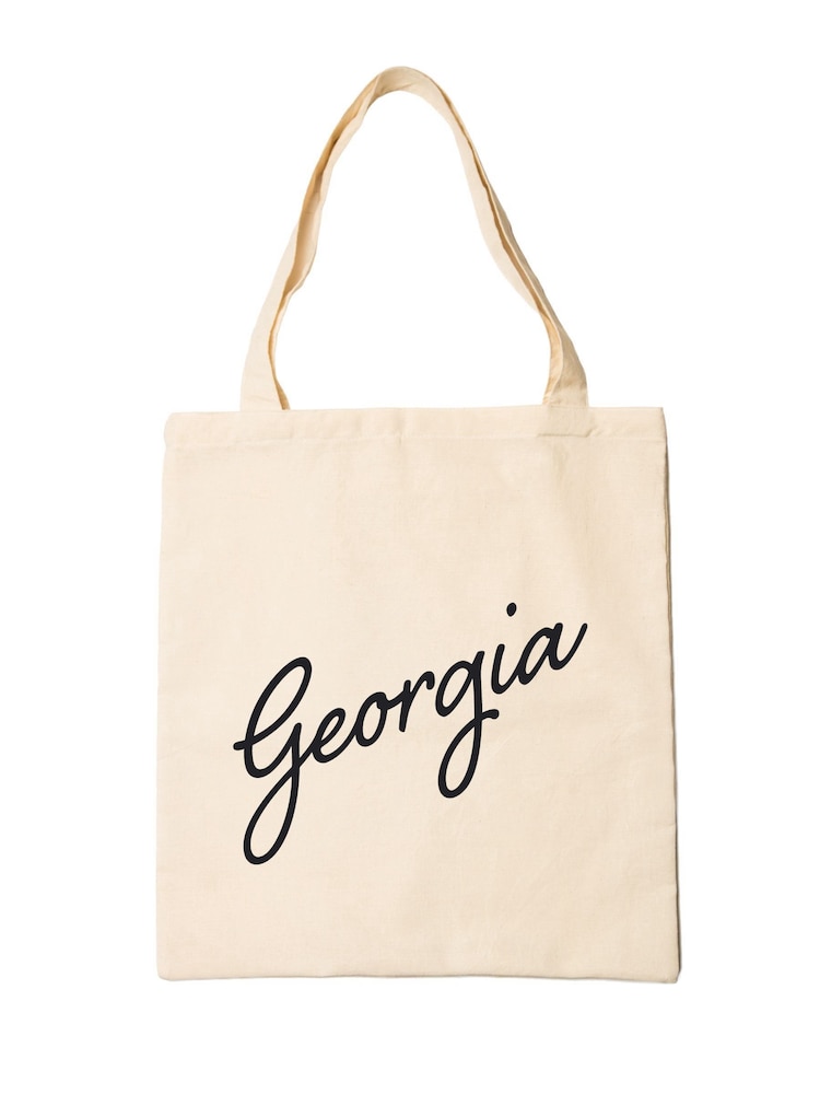Treat Republic Personalised Name 100% Linen Tote Bag - Image 2 of 2