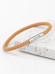Treat Republic Mens Personalised Infinity Capsule Leather Bracelet - Image 1 of 5