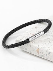 Treat Republic Mens Personalised Infinity Capsule Leather Bracelet - Image 1 of 5