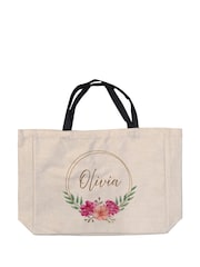 Treat Republic Personalised Floral Print Wreath Tote Bag - Image 2 of 2