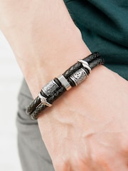Treat Republic Mens Personalised Celtic Knot Leather Bracelet - Image 2 of 5