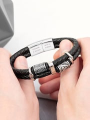 Treat Republic Mens Personalised Celtic Knot Leather Bracelet - Image 3 of 5