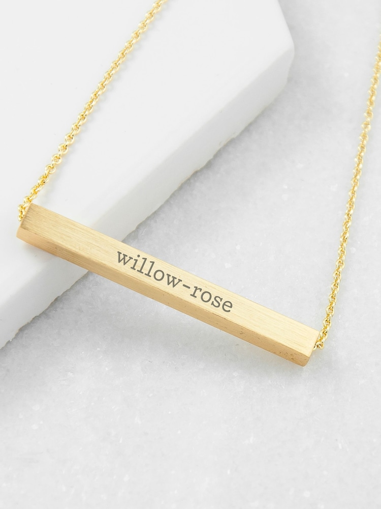 Treat Republic Personalised Horizontal Bar Necklace - Image 2 of 3