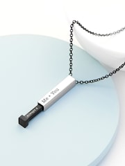 Treat Republic Mens Personalised Square Hidden Message Necklace - Image 3 of 5